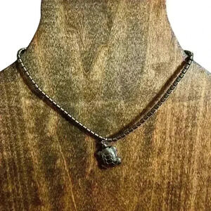 𝅺Hematite Turtle Beaded Necklace
